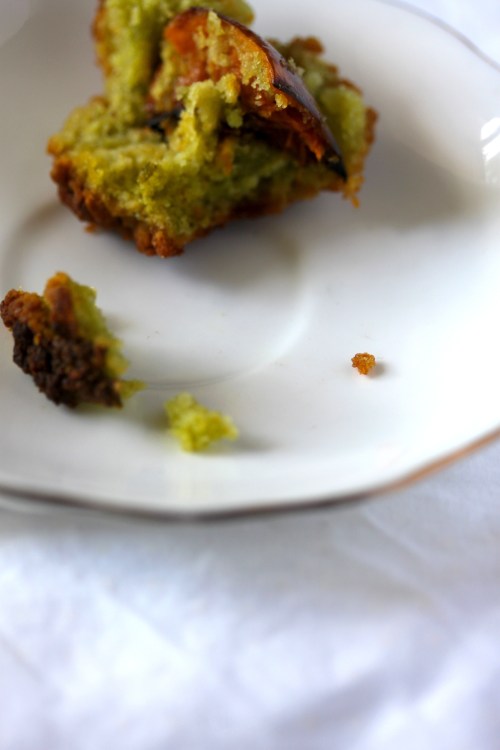 crumbled pesto muffin