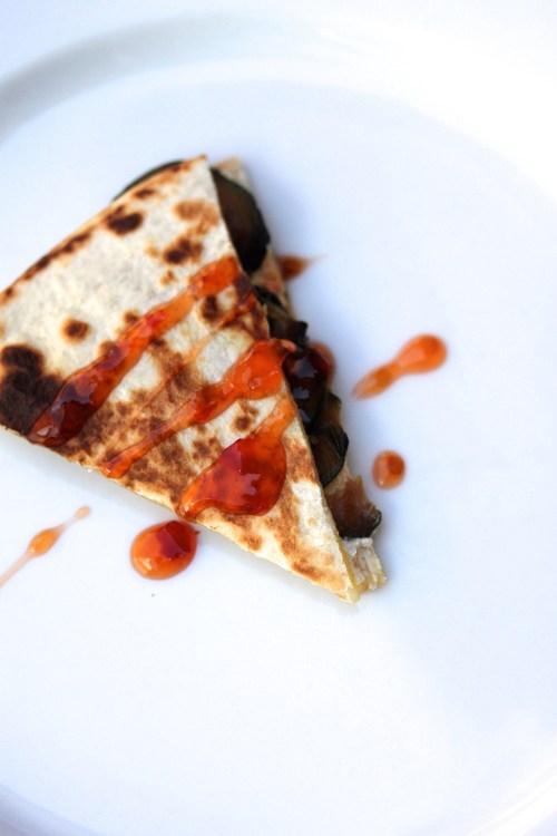 zucchini and feta quesadilla